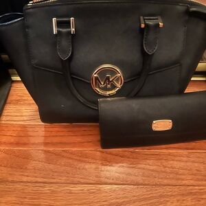 Michael Kors Black Handbag and Wallet Set